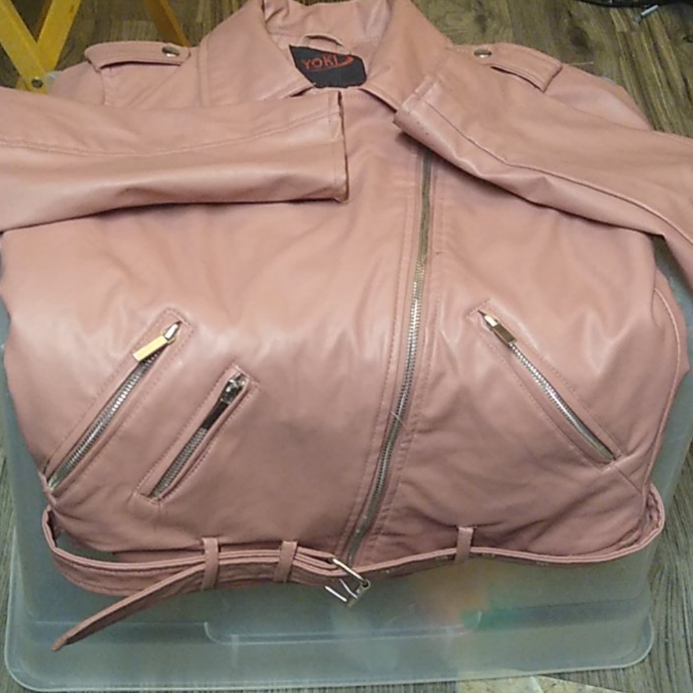 Pink leather jacket